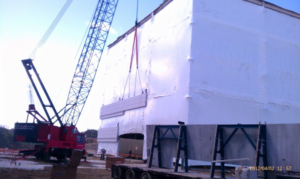 Curtainwall Installation Over Shrink Wrap